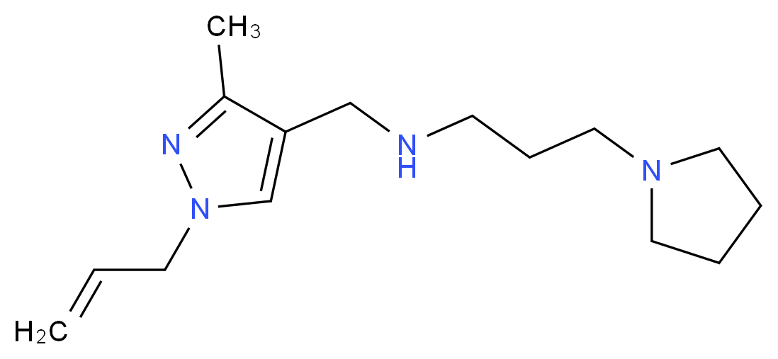 N-[(1-allyl-3-methyl-1H-pyrazol-4-yl)methyl]-3-pyrrolidin-1-ylpropan-1-amine_Molecular_structure_CAS_)
