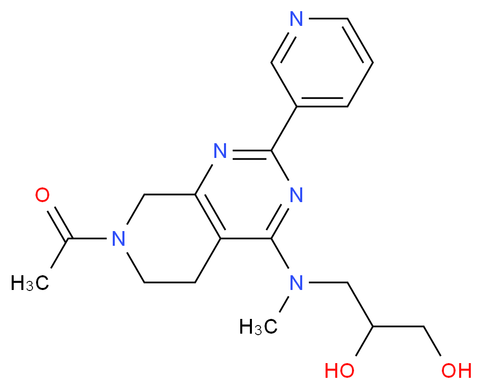 3-[(7-acetyl-2-pyridin-3-yl-5,6,7,8-tetrahydropyrido[3,4-d]pyrimidin-4-yl)(methyl)amino]propane-1,2-diol_Molecular_structure_CAS_)