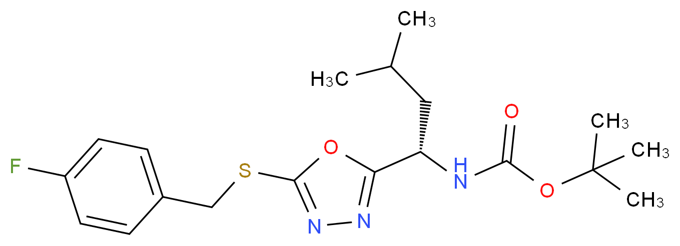 (S)-tert-butyl (1-(5-((4-fluorobenzyl)thio)-1,3,4-oxadiazol-2-yl)-3-methylbutyl)carbamate_Molecular_structure_CAS_)