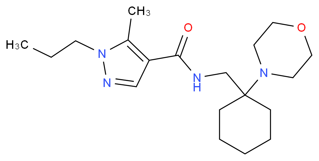 5-methyl-N-{[1-(4-morpholinyl)cyclohexyl]methyl}-1-propyl-1H-pyrazole-4-carboxamide_Molecular_structure_CAS_)