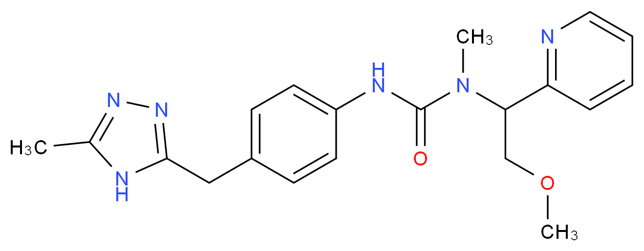 N-(2-methoxy-1-pyridin-2-ylethyl)-N-methyl-N'-{4-[(5-methyl-4H-1,2,4-triazol-3-yl)methyl]phenyl}urea_Molecular_structure_CAS_)