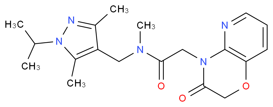 N-[(1-isopropyl-3,5-dimethyl-1H-pyrazol-4-yl)methyl]-N-methyl-2-(3-oxo-2,3-dihydro-4H-pyrido[3,2-b][1,4]oxazin-4-yl)acetamide_Molecular_structure_CAS_)
