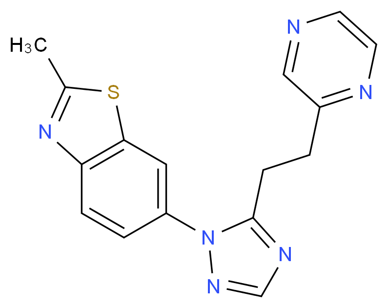 2-methyl-6-[5-(2-pyrazin-2-ylethyl)-1H-1,2,4-triazol-1-yl]-1,3-benzothiazole_Molecular_structure_CAS_)