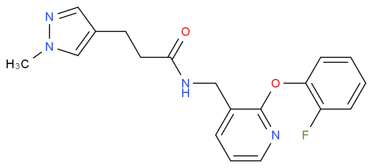 N-{[2-(2-fluorophenoxy)-3-pyridinyl]methyl}-3-(1-methyl-1H-pyrazol-4-yl)propanamide_Molecular_structure_CAS_)