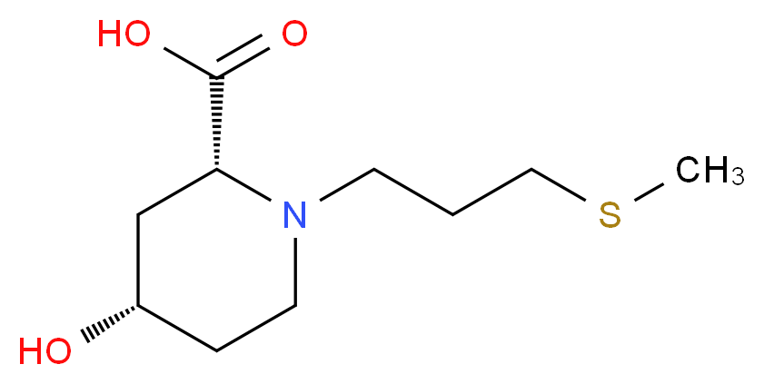 (2R*,4S*)-4-hydroxy-1-[3-(methylthio)propyl]piperidine-2-carboxylic acid_Molecular_structure_CAS_)