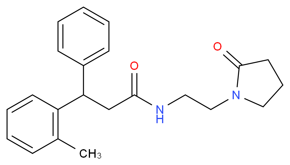 3-(2-methylphenyl)-N-[2-(2-oxopyrrolidin-1-yl)ethyl]-3-phenylpropanamide_Molecular_structure_CAS_)