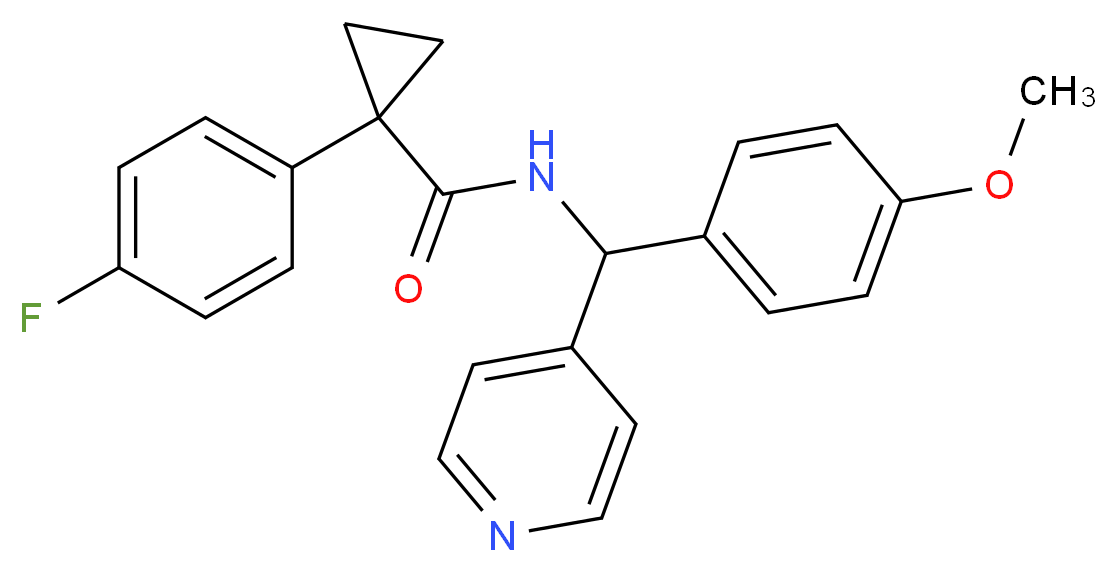 1-(4-fluorophenyl)-N-[(4-methoxyphenyl)(4-pyridinyl)methyl]cyclopropanecarboxamide_Molecular_structure_CAS_)