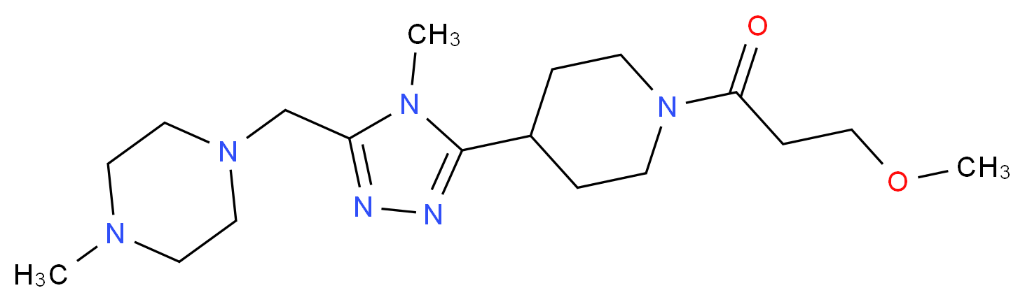 1-({5-[1-(3-methoxypropanoyl)piperidin-4-yl]-4-methyl-4H-1,2,4-triazol-3-yl}methyl)-4-methylpiperazine_Molecular_structure_CAS_)