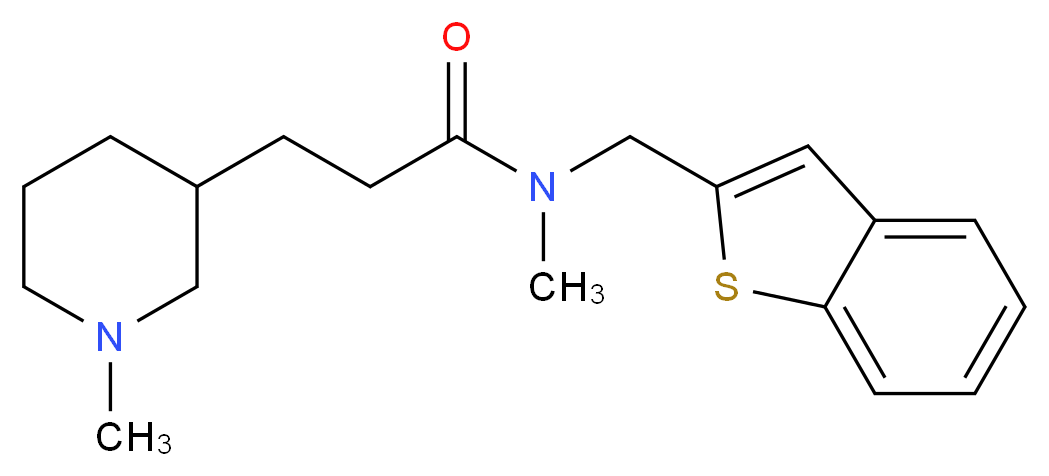N-(1-benzothien-2-ylmethyl)-N-methyl-3-(1-methylpiperidin-3-yl)propanamide_Molecular_structure_CAS_)