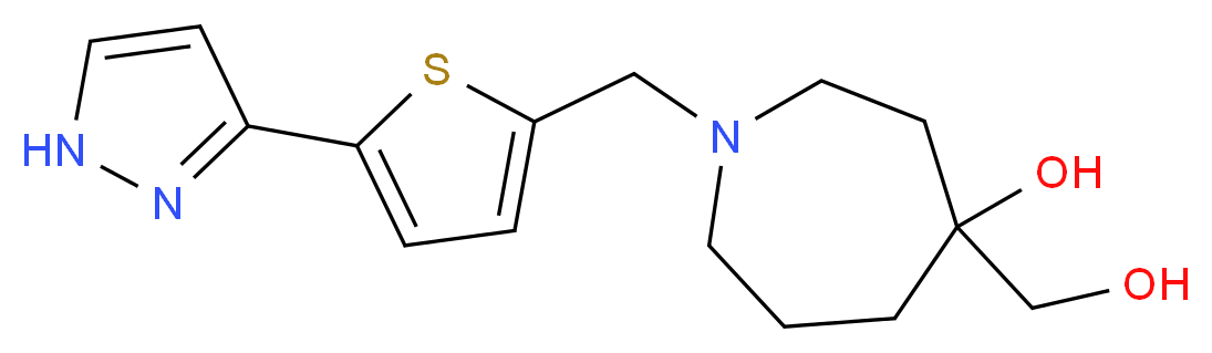 4-(hydroxymethyl)-1-{[5-(1H-pyrazol-3-yl)-2-thienyl]methyl}-4-azepanol_Molecular_structure_CAS_)