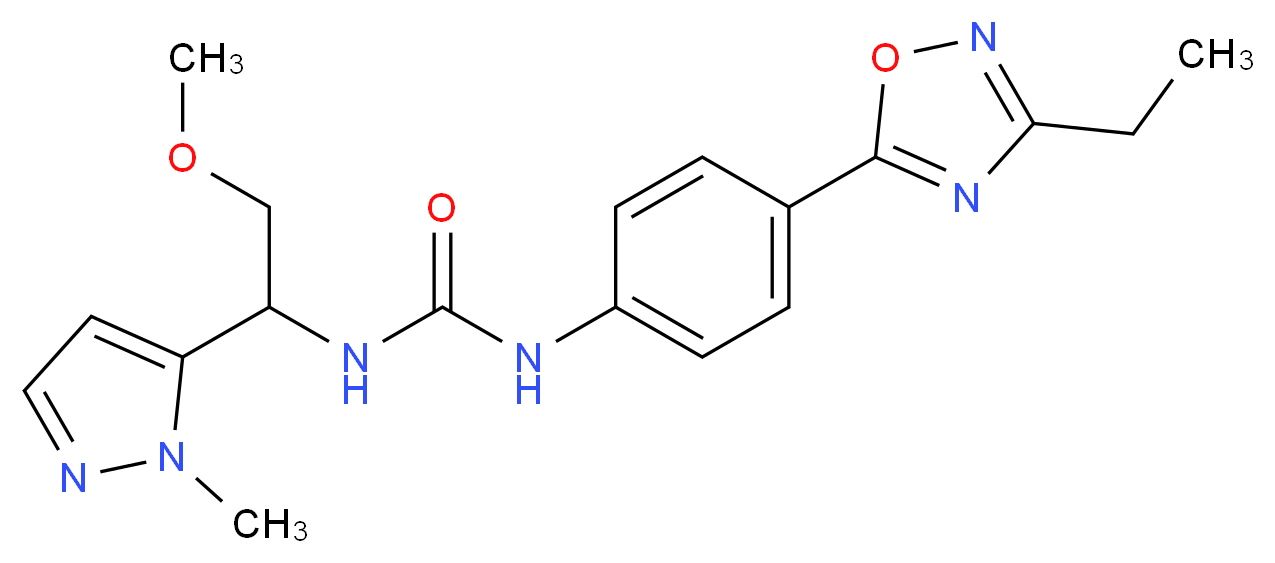 N-[4-(3-ethyl-1,2,4-oxadiazol-5-yl)phenyl]-N'-[2-methoxy-1-(1-methyl-1H-pyrazol-5-yl)ethyl]urea_Molecular_structure_CAS_)