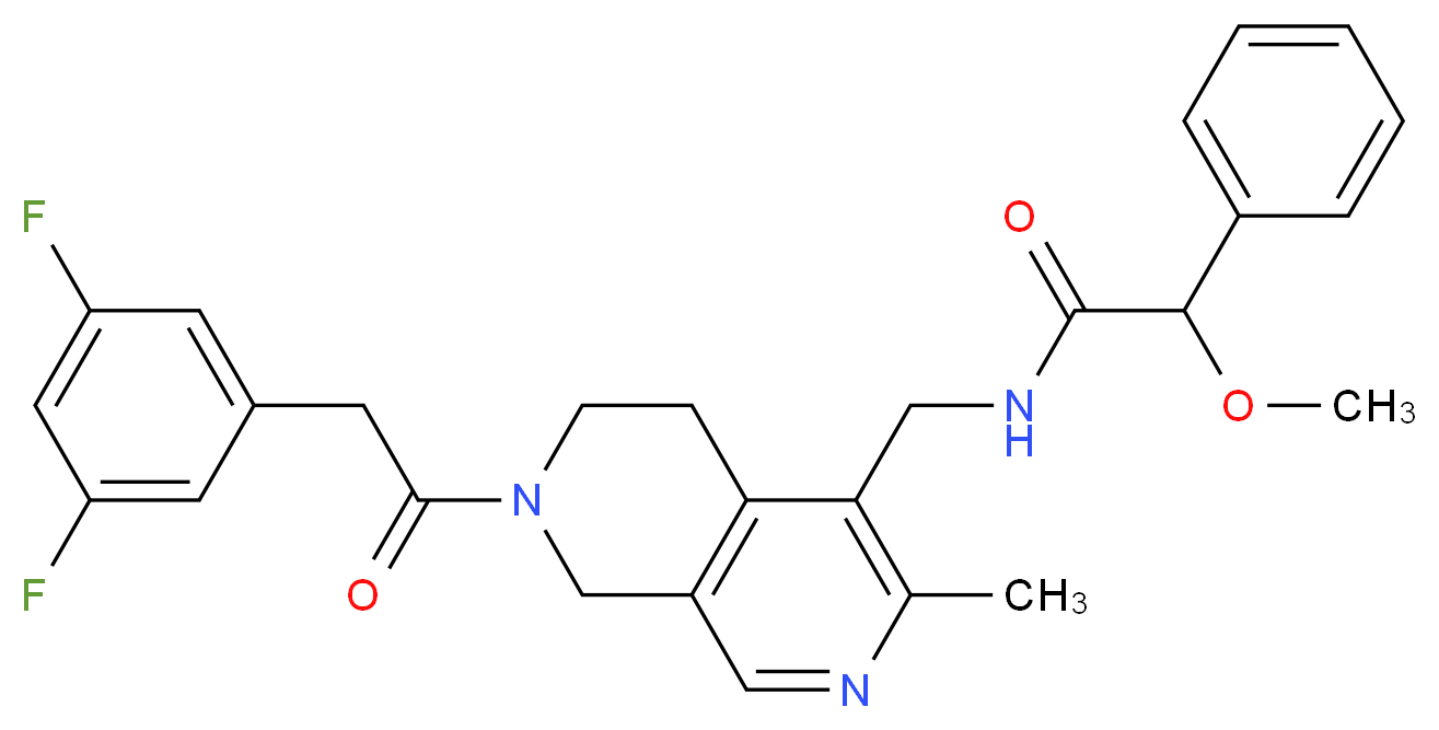 N-({7-[(3,5-difluorophenyl)acetyl]-3-methyl-5,6,7,8-tetrahydro-2,7-naphthyridin-4-yl}methyl)-2-methoxy-2-phenylacetamide_Molecular_structure_CAS_)