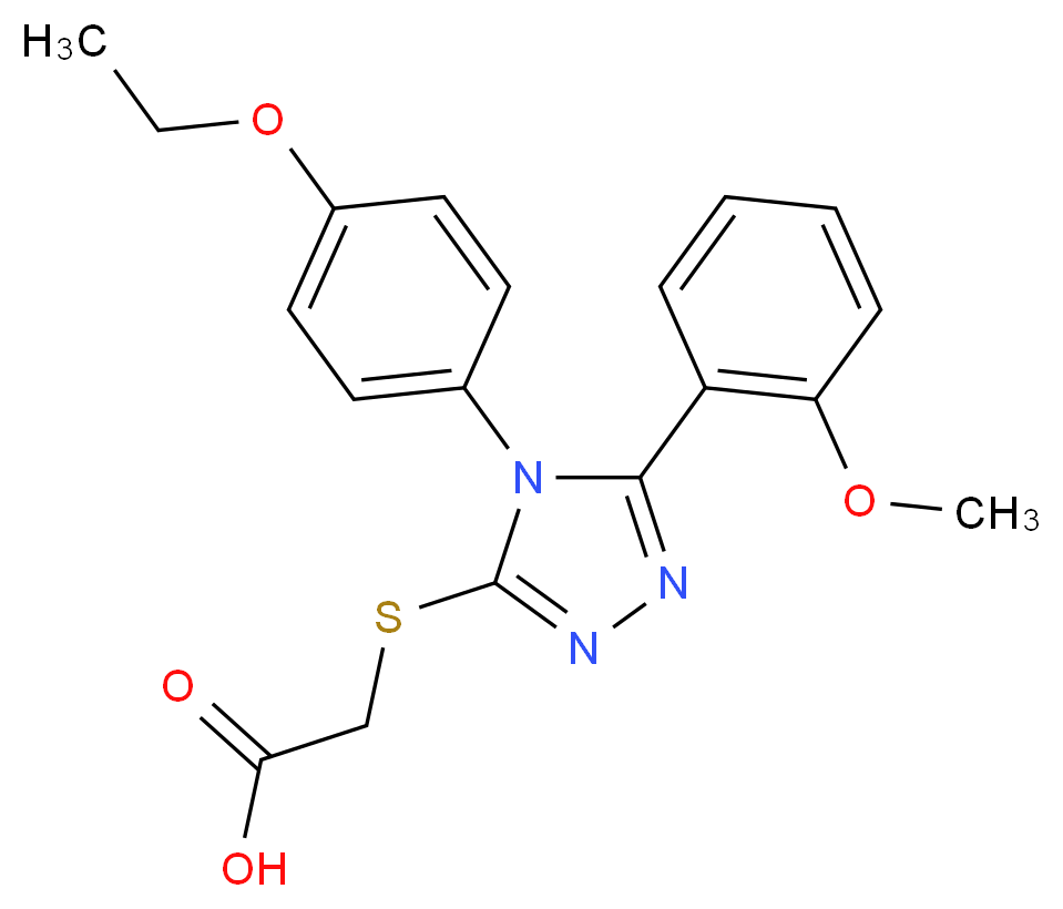 {[4-(4-ethoxyphenyl)-5-(2-methoxyphenyl)-4H-1,2,4-triazol-3-yl]thio}acetic acid_Molecular_structure_CAS_)