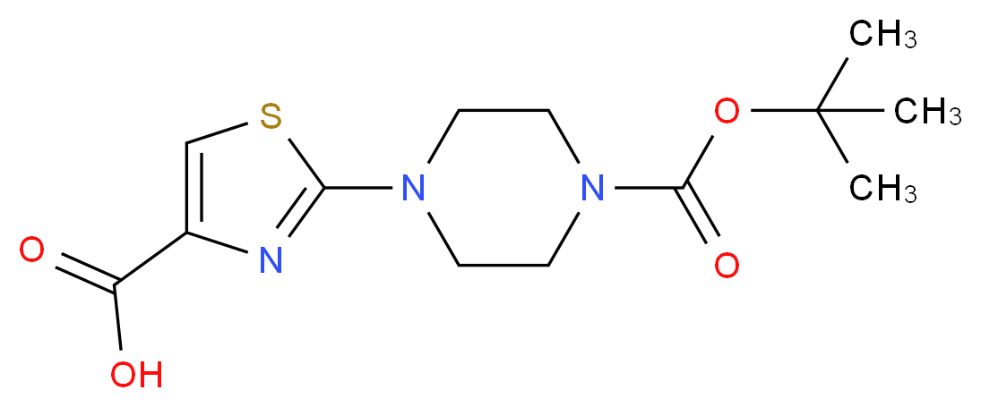 2-(4-(tert-Butoxycarbonyl)piperazin-1-yl)thiazole-4-carboxylic acid_Molecular_structure_CAS_668484-45-5)