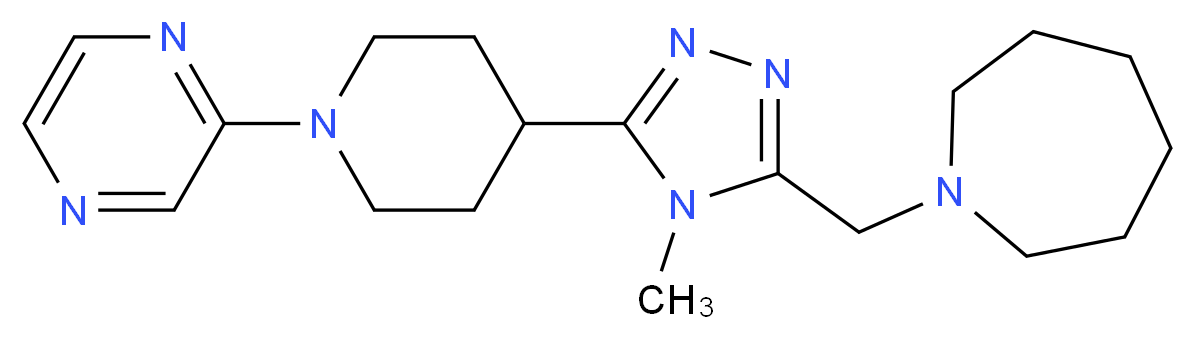 1-{[4-methyl-5-(1-pyrazin-2-ylpiperidin-4-yl)-4H-1,2,4-triazol-3-yl]methyl}azepane_Molecular_structure_CAS_)