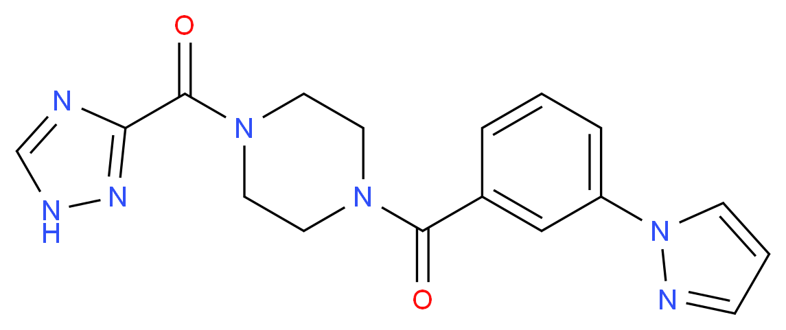 1-[3-(1H-pyrazol-1-yl)benzoyl]-4-(1H-1,2,4-triazol-3-ylcarbonyl)piperazine_Molecular_structure_CAS_)