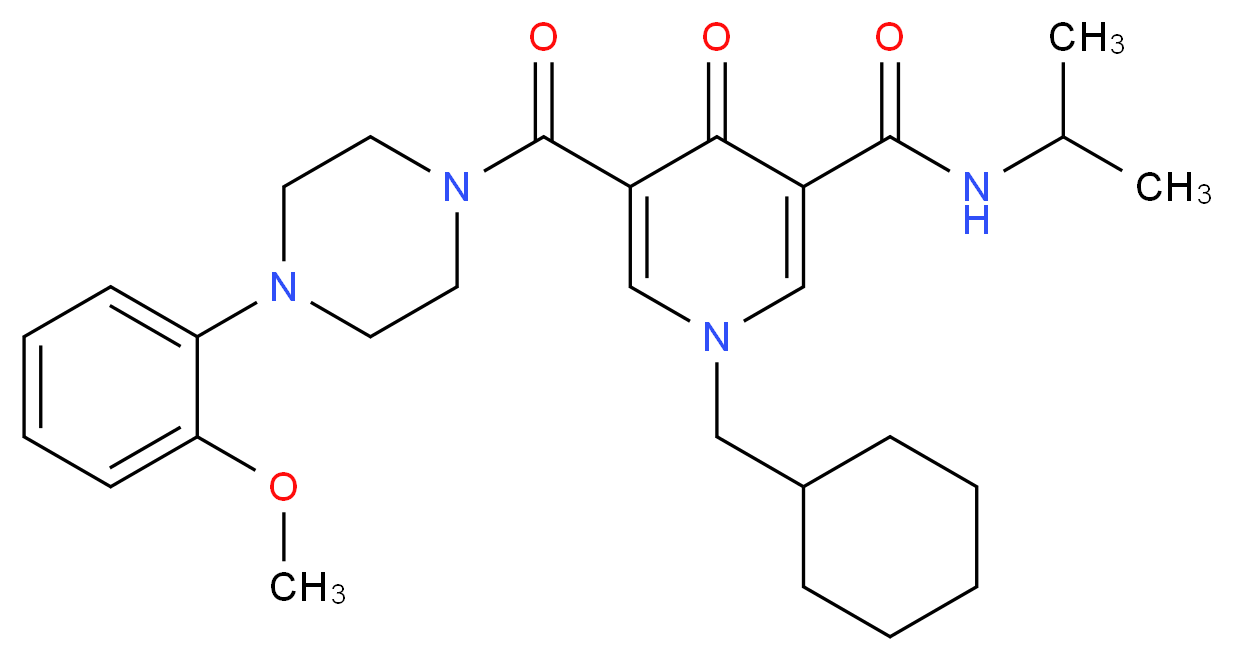 1-(cyclohexylmethyl)-N-isopropyl-5-{[4-(2-methoxyphenyl)-1-piperazinyl]carbonyl}-4-oxo-1,4-dihydro-3-pyridinecarboxamide_Molecular_structure_CAS_)