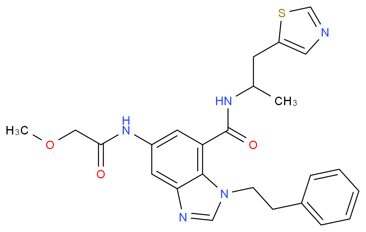 5-[(methoxyacetyl)amino]-N-[1-methyl-2-(1,3-thiazol-5-yl)ethyl]-1-(2-phenylethyl)-1H-benzimidazole-7-carboxamide_Molecular_structure_CAS_)