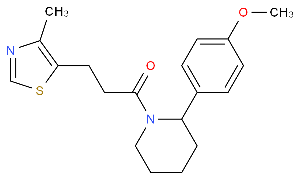 2-(4-methoxyphenyl)-1-[3-(4-methyl-1,3-thiazol-5-yl)propanoyl]piperidine_Molecular_structure_CAS_)