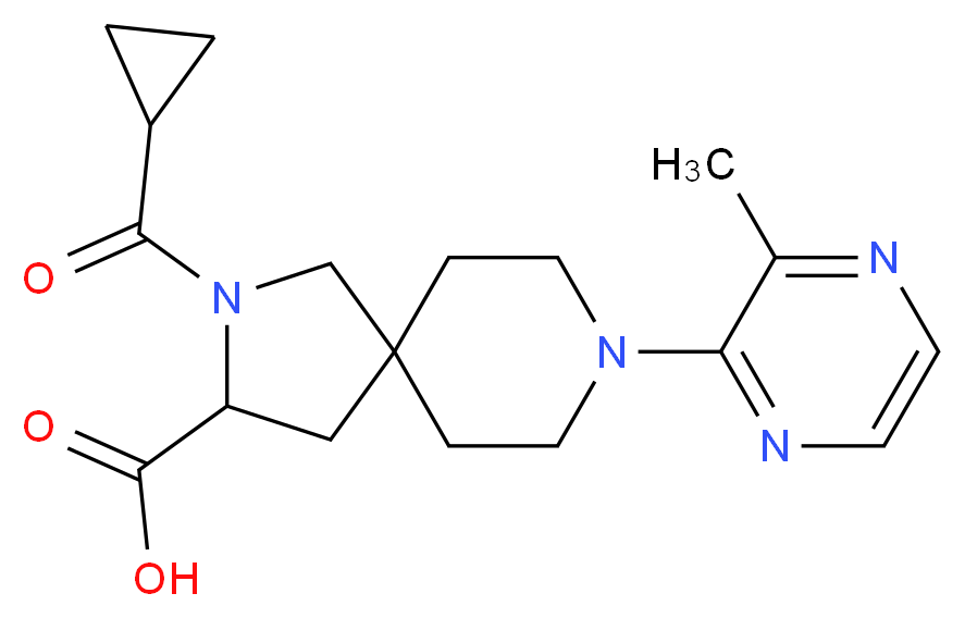 2-(cyclopropylcarbonyl)-8-(3-methyl-2-pyrazinyl)-2,8-diazaspiro[4.5]decane-3-carboxylic acid_Molecular_structure_CAS_)