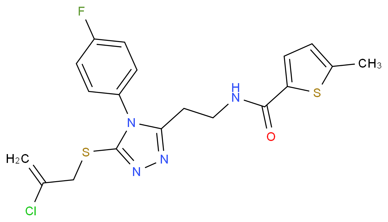 N-{2-[5-[(2-chloro-2-propen-1-yl)thio]-4-(4-fluorophenyl)-4H-1,2,4-triazol-3-yl]ethyl}-5-methyl-2-thiophenecarboxamide_Molecular_structure_CAS_)