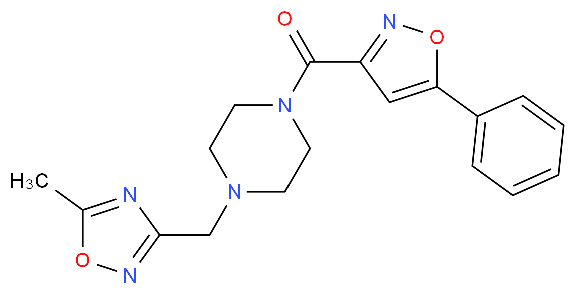 1-[(5-methyl-1,2,4-oxadiazol-3-yl)methyl]-4-[(5-phenyl-3-isoxazolyl)carbonyl]piperazine_Molecular_structure_CAS_)