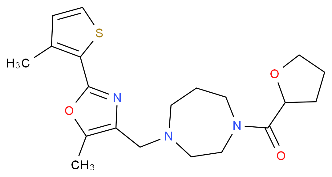 1-{[5-methyl-2-(3-methyl-2-thienyl)-1,3-oxazol-4-yl]methyl}-4-(tetrahydrofuran-2-ylcarbonyl)-1,4-diazepane_Molecular_structure_CAS_)