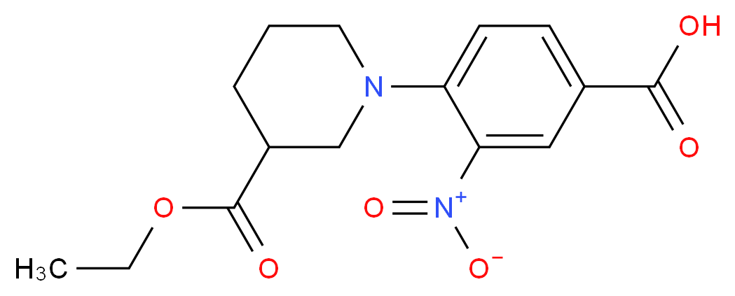4-[3-(Ethoxycarbonyl)piperidin-1-yl]-3-nitrobenzoic acid_Molecular_structure_CAS_)