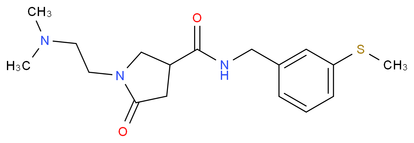 1-[2-(dimethylamino)ethyl]-N-[3-(methylthio)benzyl]-5-oxo-3-pyrrolidinecarboxamide_Molecular_structure_CAS_)