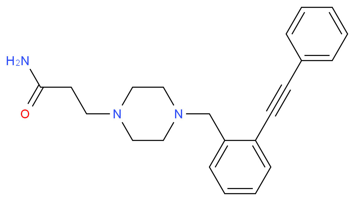 3-{4-[2-(phenylethynyl)benzyl]piperazin-1-yl}propanamide_Molecular_structure_CAS_)