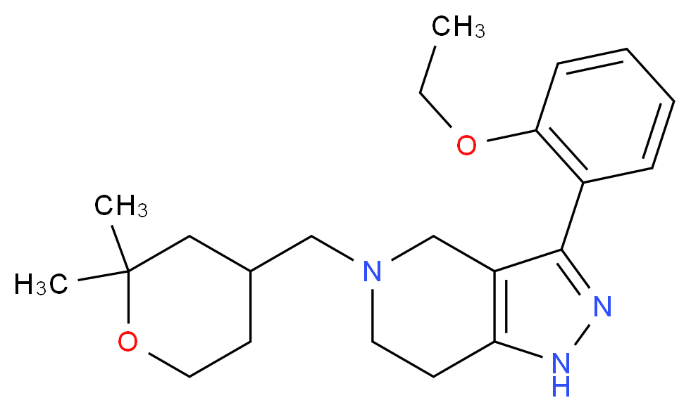 5-[(2,2-dimethyltetrahydro-2H-pyran-4-yl)methyl]-3-(2-ethoxyphenyl)-4,5,6,7-tetrahydro-1H-pyrazolo[4,3-c]pyridine_Molecular_structure_CAS_)