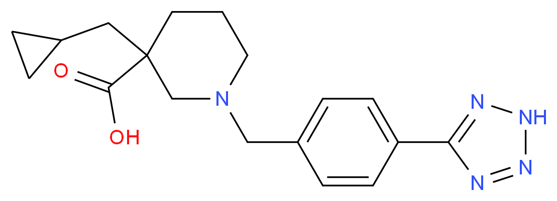 3-(cyclopropylmethyl)-1-[4-(2H-tetrazol-5-yl)benzyl]piperidine-3-carboxylic acid_Molecular_structure_CAS_)
