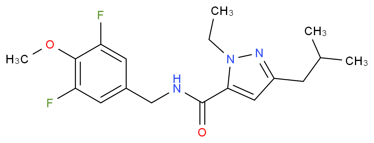 N-(3,5-difluoro-4-methoxybenzyl)-1-ethyl-3-isobutyl-1H-pyrazole-5-carboxamide_Molecular_structure_CAS_)