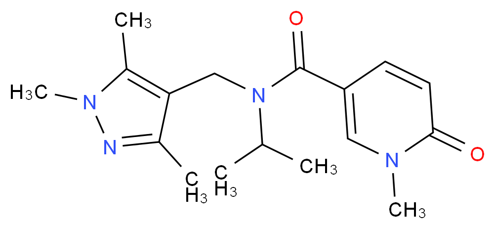 N-isopropyl-1-methyl-6-oxo-N-[(1,3,5-trimethyl-1H-pyrazol-4-yl)methyl]-1,6-dihydropyridine-3-carboxamide_Molecular_structure_CAS_)