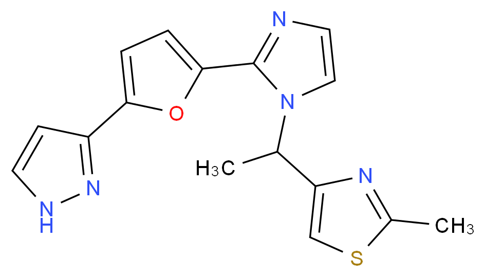 2-methyl-4-(1-{2-[5-(1H-pyrazol-3-yl)-2-furyl]-1H-imidazol-1-yl}ethyl)-1,3-thiazole_Molecular_structure_CAS_)