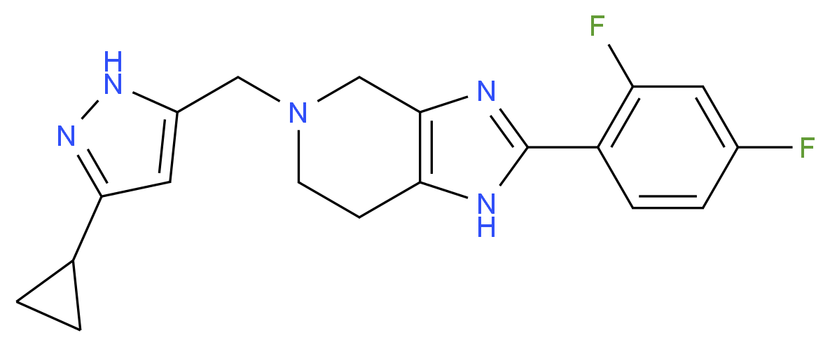 5-[(3-cyclopropyl-1H-pyrazol-5-yl)methyl]-2-(2,4-difluorophenyl)-4,5,6,7-tetrahydro-1H-imidazo[4,5-c]pyridine_Molecular_structure_CAS_)