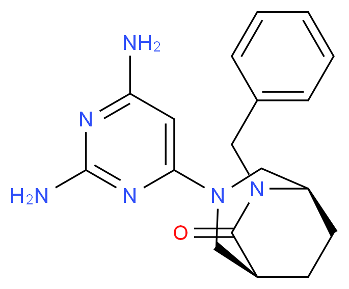 (1S*,5R*)-6-benzyl-3-(2,6-diamino-4-pyrimidinyl)-3,6-diazabicyclo[3.2.2]nonan-7-one_Molecular_structure_CAS_)
