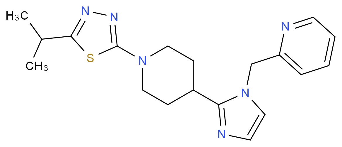 2-({2-[1-(5-isopropyl-1,3,4-thiadiazol-2-yl)piperidin-4-yl]-1H-imidazol-1-yl}methyl)pyridine_Molecular_structure_CAS_)