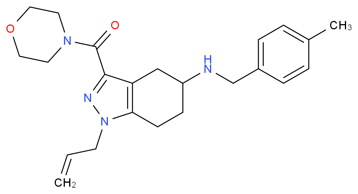 1-allyl-N-(4-methylbenzyl)-3-(4-morpholinylcarbonyl)-4,5,6,7-tetrahydro-1H-indazol-5-amine_Molecular_structure_CAS_)