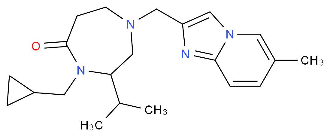 4-(cyclopropylmethyl)-3-isopropyl-1-[(6-methylimidazo[1,2-a]pyridin-2-yl)methyl]-1,4-diazepan-5-one_Molecular_structure_CAS_)