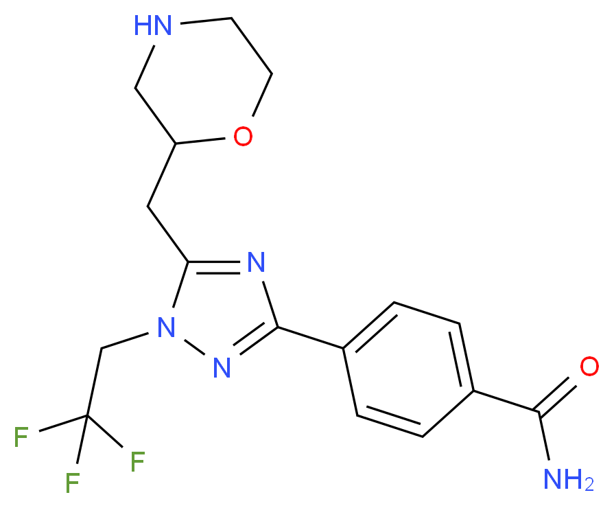 4-[5-(morpholin-2-ylmethyl)-1-(2,2,2-trifluoroethyl)-1H-1,2,4-triazol-3-yl]benzamide_Molecular_structure_CAS_)