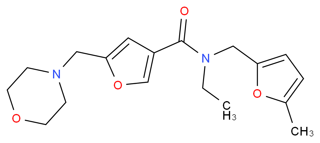 N-ethyl-N-[(5-methyl-2-furyl)methyl]-5-(morpholin-4-ylmethyl)-3-furamide_Molecular_structure_CAS_)