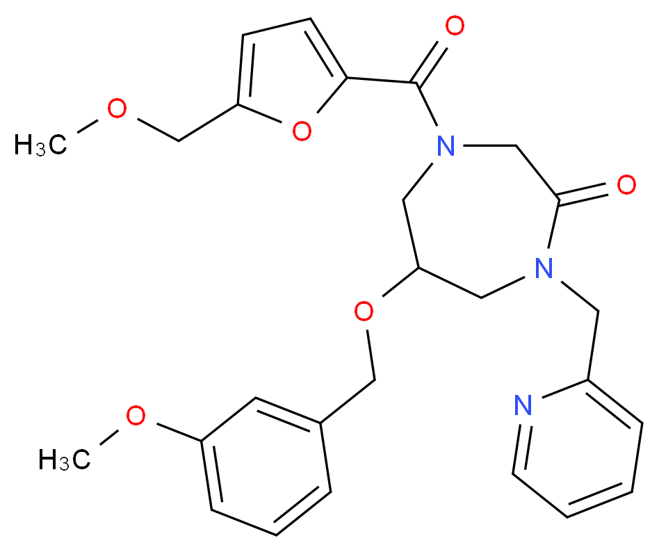 6-[(3-methoxybenzyl)oxy]-4-[5-(methoxymethyl)-2-furoyl]-1-(2-pyridinylmethyl)-1,4-diazepan-2-one_Molecular_structure_CAS_)