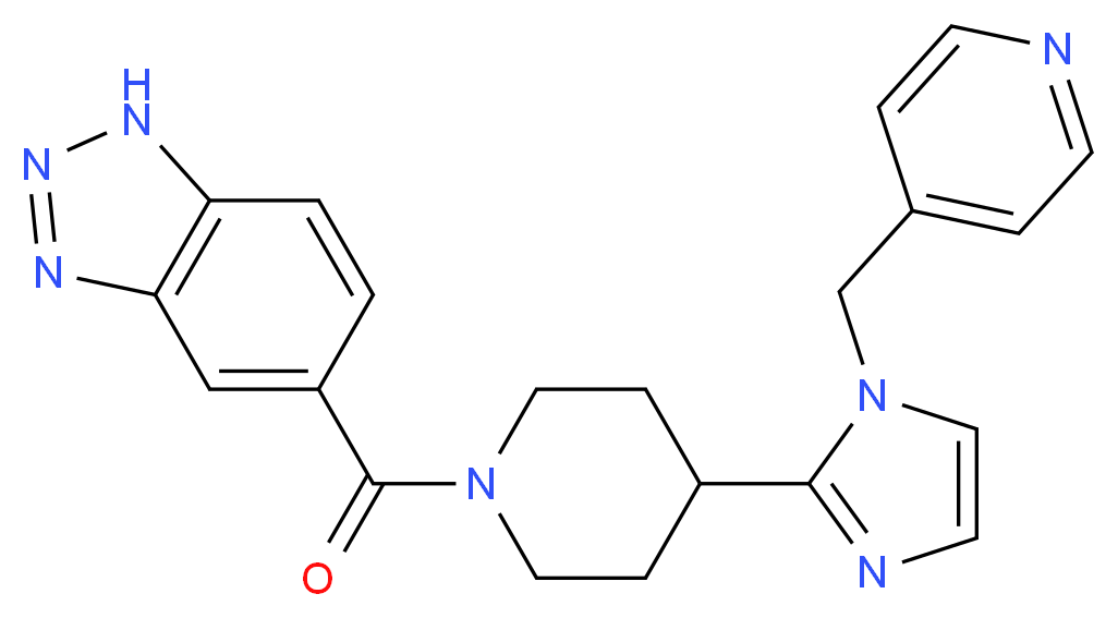 5-({4-[1-(pyridin-4-ylmethyl)-1H-imidazol-2-yl]piperidin-1-yl}carbonyl)-1H-1,2,3-benzotriazole_Molecular_structure_CAS_)