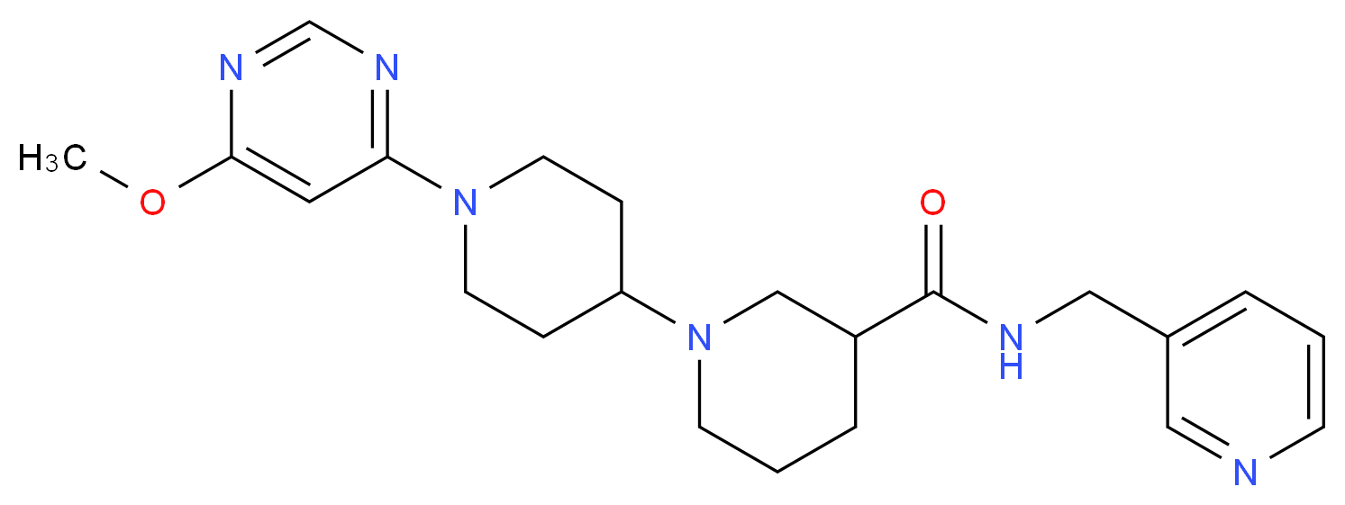 1'-(6-methoxypyrimidin-4-yl)-N-(pyridin-3-ylmethyl)-1,4'-bipiperidine-3-carboxamide_Molecular_structure_CAS_)