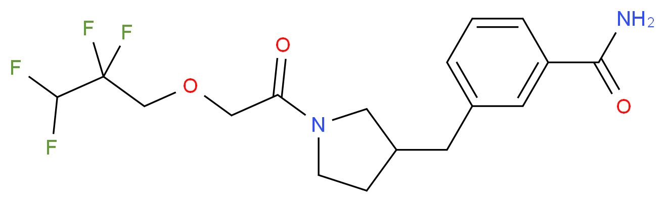 3-({1-[(2,2,3,3-tetrafluoropropoxy)acetyl]pyrrolidin-3-yl}methyl)benzamide_Molecular_structure_CAS_)