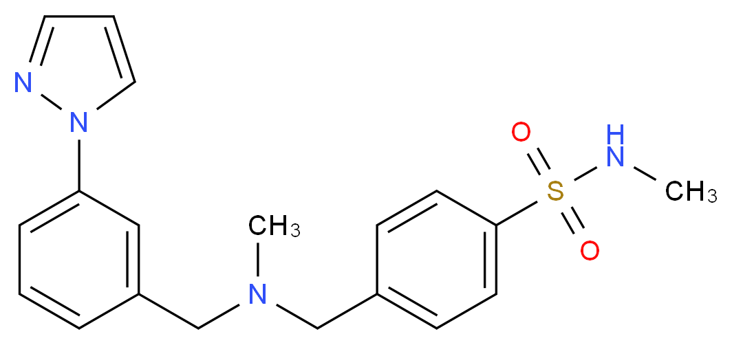 N-methyl-4-({methyl[3-(1H-pyrazol-1-yl)benzyl]amino}methyl)benzenesulfonamide_Molecular_structure_CAS_)