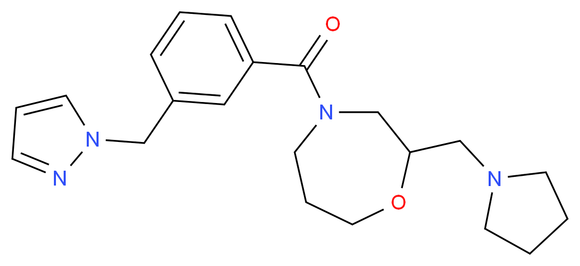 4-[3-(1H-pyrazol-1-ylmethyl)benzoyl]-2-(1-pyrrolidinylmethyl)-1,4-oxazepane_Molecular_structure_CAS_)