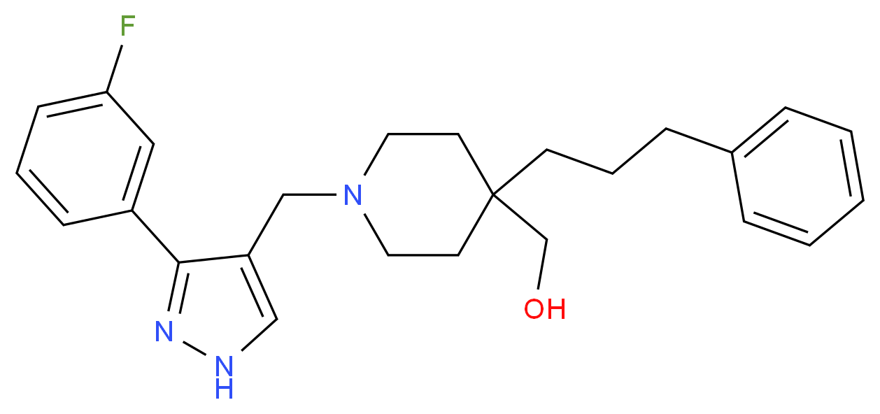 [1-{[3-(3-fluorophenyl)-1H-pyrazol-4-yl]methyl}-4-(3-phenylpropyl)-4-piperidinyl]methanol_Molecular_structure_CAS_)