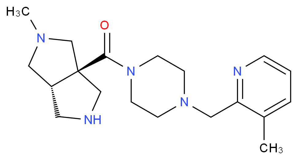 (3aR*,6aR*)-2-methyl-3a-({4-[(3-methylpyridin-2-yl)methyl]piperazin-1-yl}carbonyl)octahydropyrrolo[3,4-c]pyrrole_Molecular_structure_CAS_)
